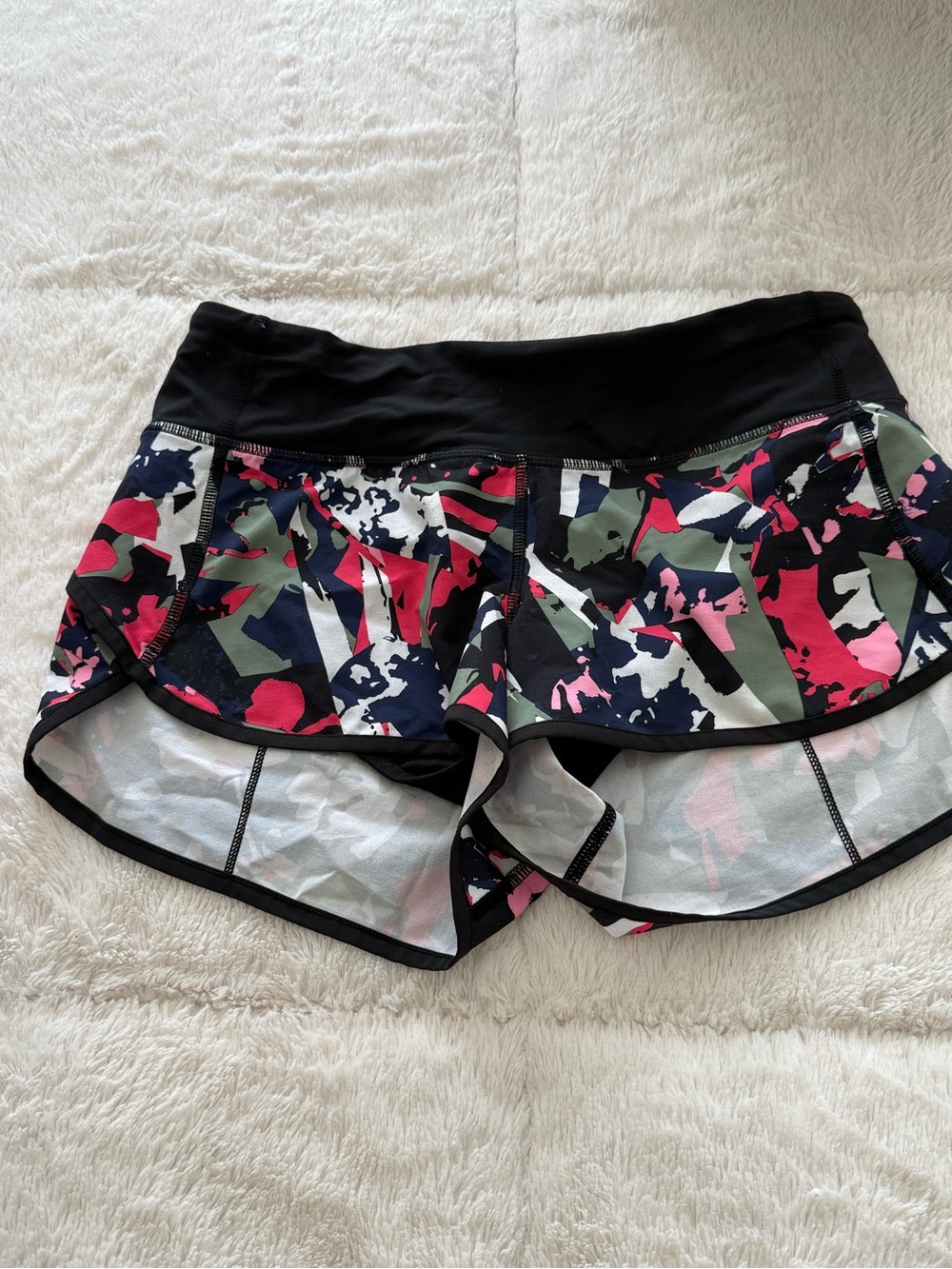 lululemon athletica Black Multi Camo-Print Athletic Shorts